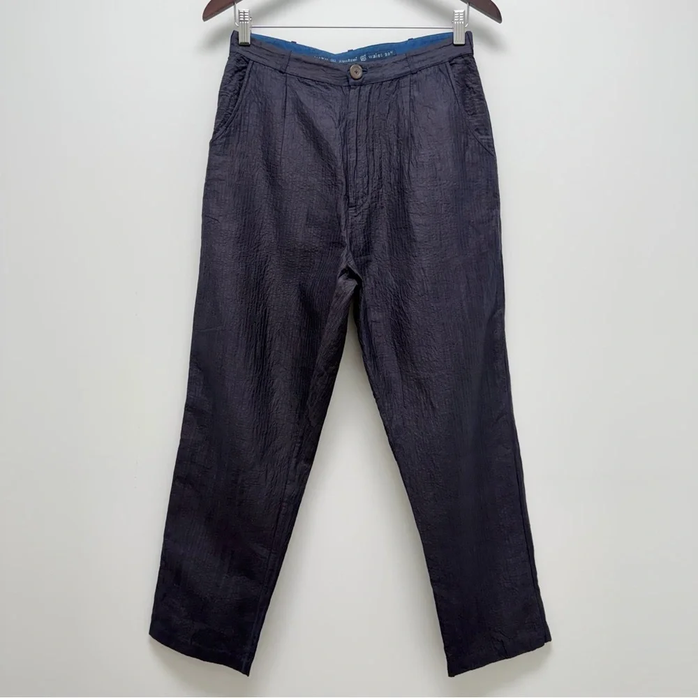 Maku Textiles Kuntani Silk Cotton Dyed Pants Blue Size 30